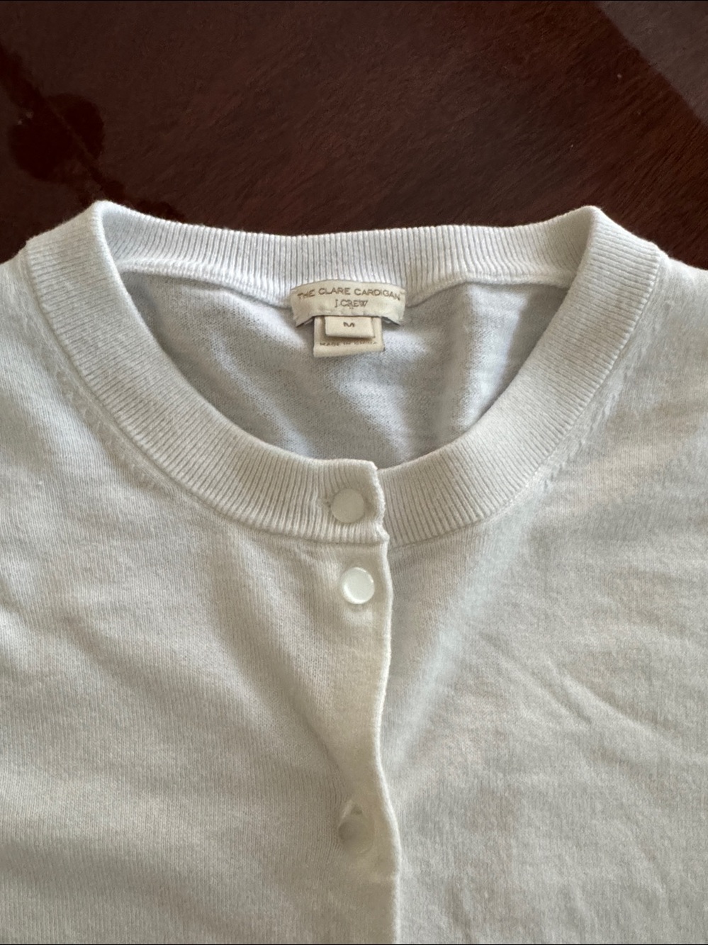 J. Crew Clare White Crewneck Button-Front Cardigan - Picture 4 of 16
